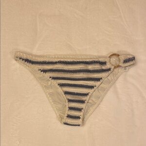 AERIE Striped Bikini Bottom with Ring Detail